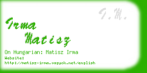 irma matisz business card